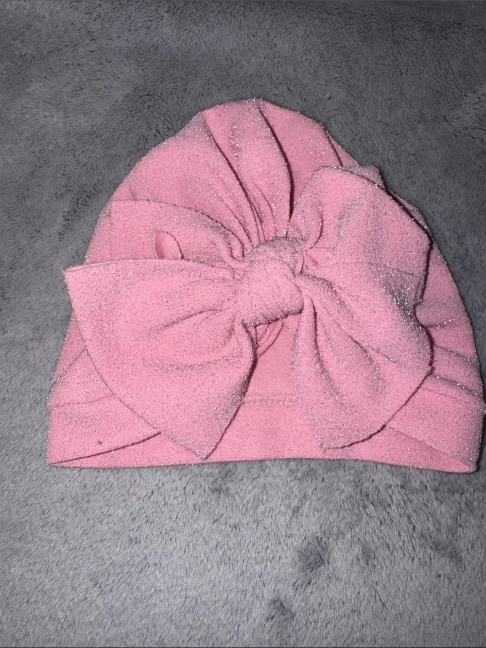 Glitter Pink Bow Turban for Kids